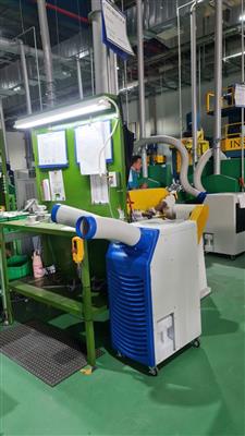 Giao hàng, lắp đặt điều hoà di động Airrex HSC-1370 loại 2 Ống lạnh cho nhà máy sản xuất van vòi của Nhật Bản
